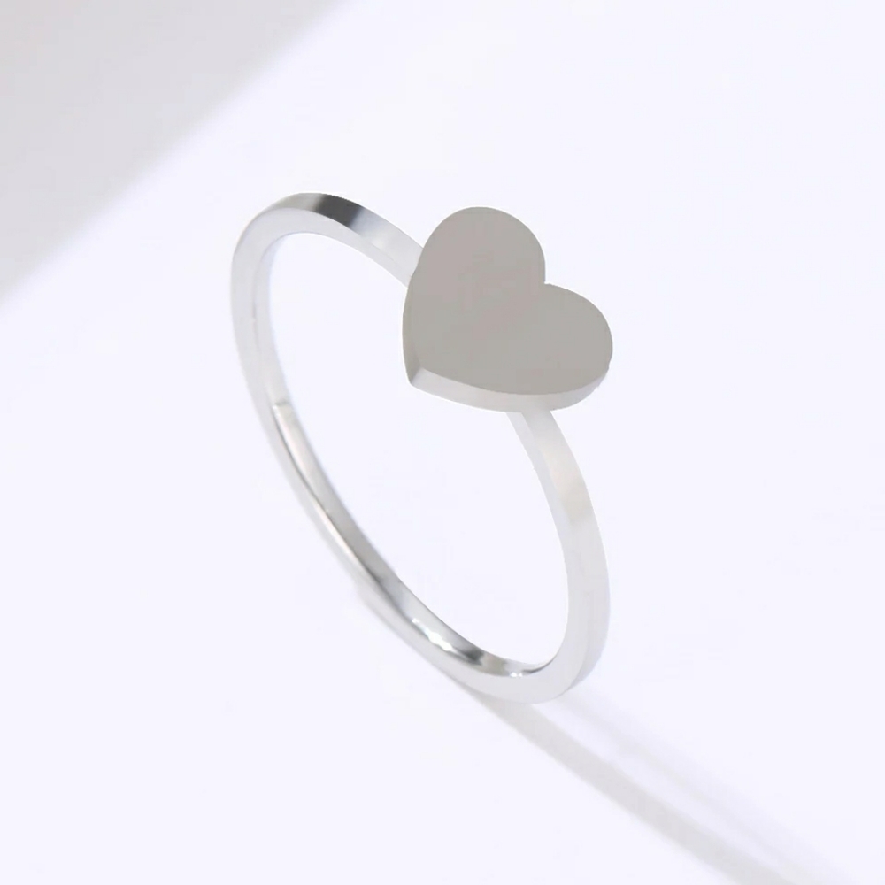 Petite Heart Stackable Stainless Steel Ring - Picture 3 of 9